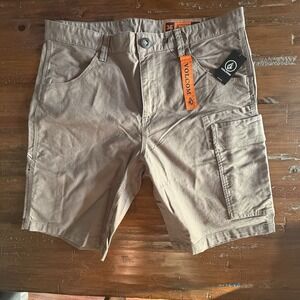 Volcom Caliper Work Shorts Mens 36 Khaki Utility Cargo Skate NWT